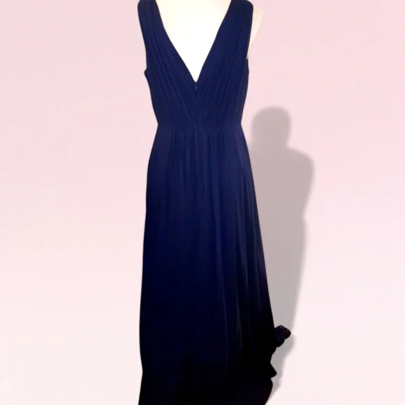 Eliza J Navy Blue Embellished High/Low Chiffon Dress - Picture 5 of 8